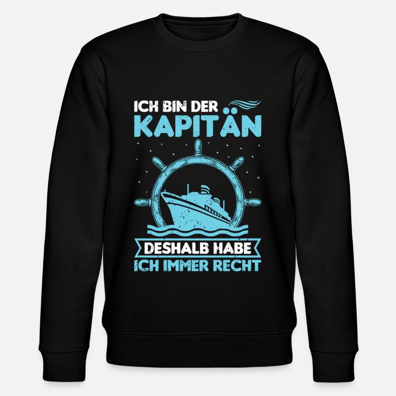 Kapitän Bootsschein Segeln Boot - Stanley/Stella Unisex Bio-Sweatshirt CHANGER  - Schwarz