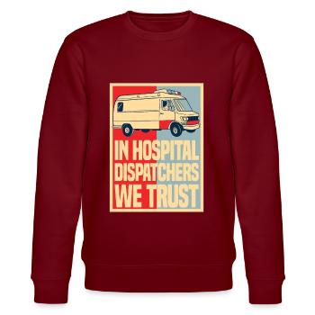 Notruf Leitstelle Einsatzzentrale Ambulanz - Stanley/Stella Unisex Bio-Sweatshirt CHANGER  - Burgunderrot - Vorne - Nik (191cm) & Marisol (170cm)