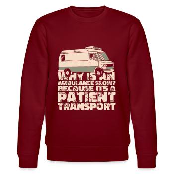 Notruf Leitstelle Einsatzzentrale Ambulanz - Stanley/Stella Unisex Bio-Sweatshirt CHANGER  - Burgunderrot - Vorne - Nik (191cm) & Marisol (170cm)