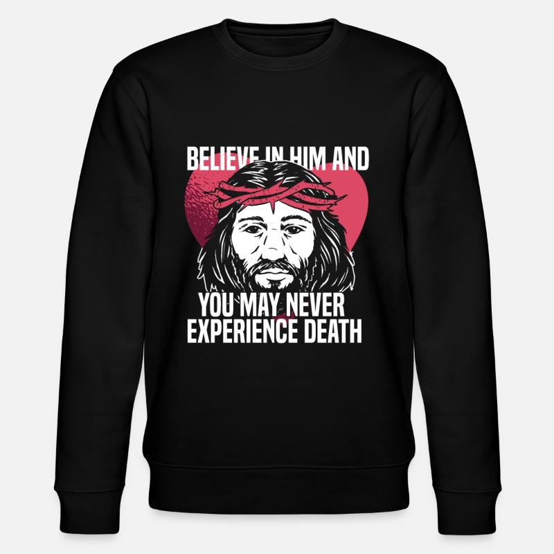 Christ Christianity Heart - Stanley/Stella CHANGER Unisex Organic Sweatshirt - black