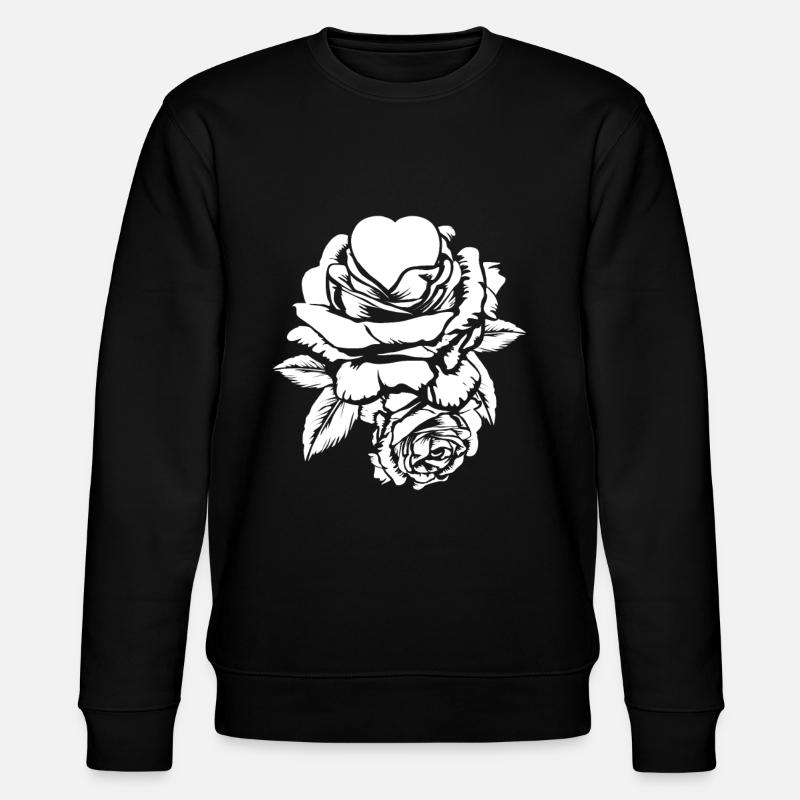 Rosen Herz - Stanley/Stella Unisex Bio-Sweatshirt CHANGER  - Schwarz