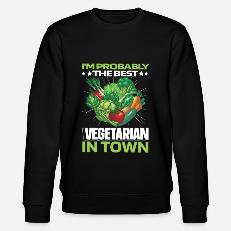Vegetarisch Vegetarier Humor - Stanley/Stella Unisex Bio-Sweatshirt CHANGER - Schwarz