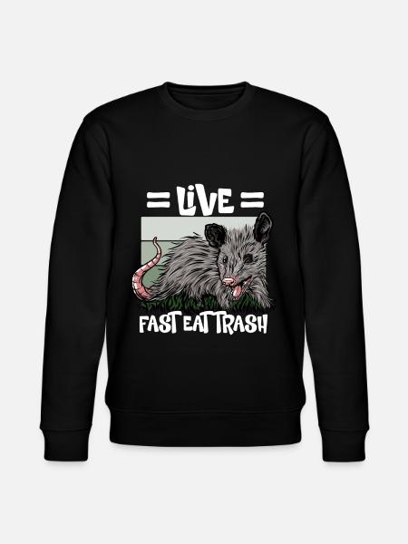 Opossum Trash Opossum Retro - Stanley/Stella CHANGER Unisex Organic Sweatshirt - black