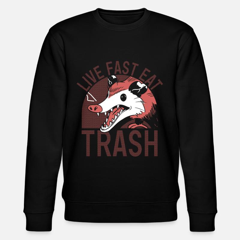 Opossum Trash Opossum Retro - Stanley/Stella Unisex Bio-Sweatshirt CHANGER  - Schwarz
