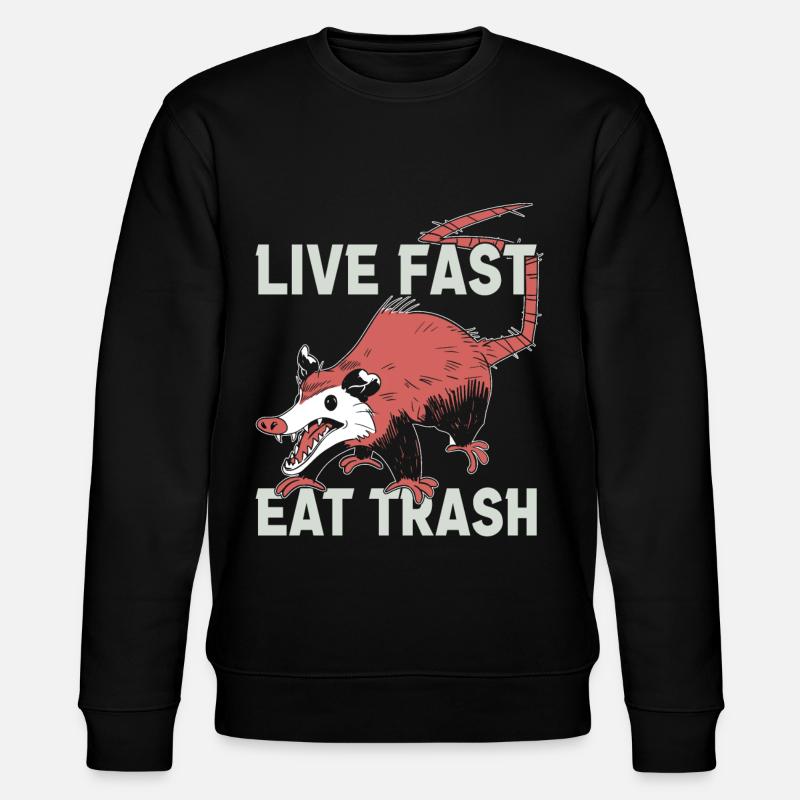 Opossum Trash Opossum Retro - Stanley/Stella Unisex Bio-Sweatshirt CHANGER  - Schwarz