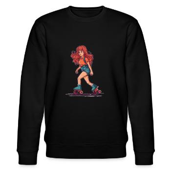 Rollschuhe Rollschuhlaufen Rollschuhmädchen - Stanley/Stella Unisex Bio-Sweatshirt CHANGER  - Schwarz - Vorne - Nik (191cm) & Marisol (170cm)
