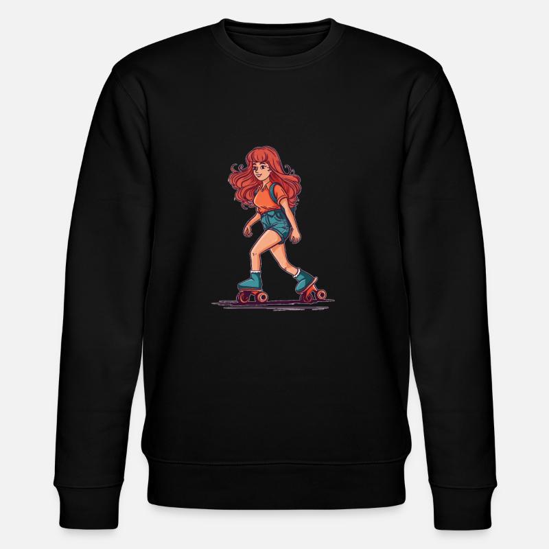 Rollschuhe Rollschuhlaufen Rollschuhmädchen - Stanley/Stella Unisex Bio-Sweatshirt CHANGER  - Schwarz