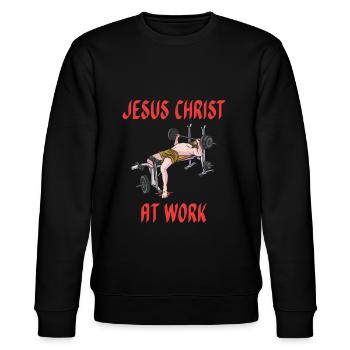 Christ Christentum Trainieren - Stanley/Stella Unisex Bio-Sweatshirt CHANGER  - Schwarz - Vorne - Nik (191cm) & Marisol (170cm)