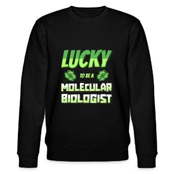 Biologie Biologe Glücklich Molekularbiologe - Stanley/Stella Unisex Bio-Sweatshirt CHANGER  - Schwarz - Vorne - Nik (191cm) & Marisol (170cm)