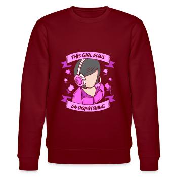 Notruf Leitstelle Einsatzzentrale Headset - Stanley/Stella Unisex Bio-Sweatshirt CHANGER  - Burgunderrot - Vorne - Nik (191cm) & Marisol (170cm)