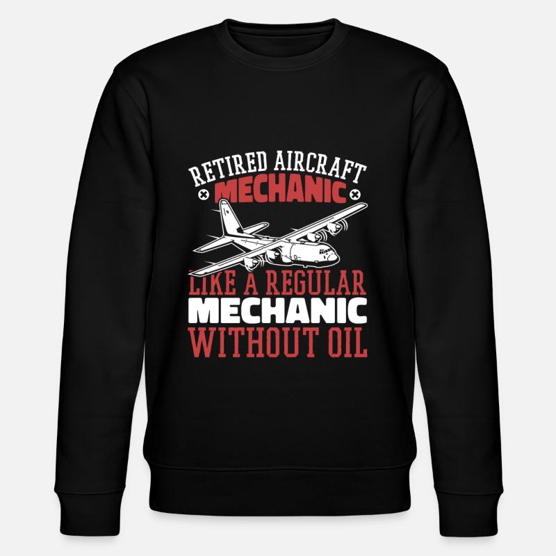 Flugzeug Mechaniker Witzig - Stanley/Stella Unisex Bio-Sweatshirt CHANGER - Schwarz