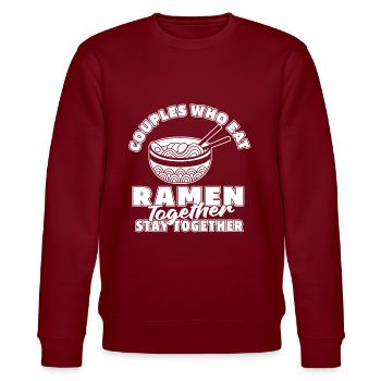 Ramen - Stanley/Stella CHANGER Unisex Organic Sweatshirt - burgundy - Front - Nik (191cm) & Marisol (170cm)