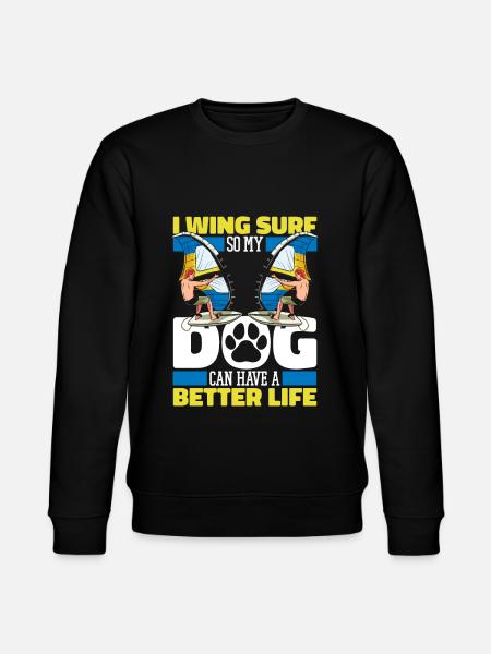 Wing Surf Wing Foil Dog - Stanley/Stella CHANGER Unisex Organic Sweatshirt - black