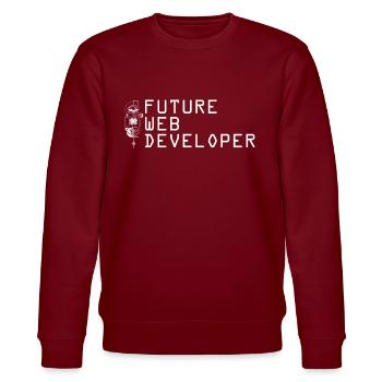 Web Entwickler Webdeveloper Zukunft - Stanley/Stella Unisex Bio-Sweatshirt CHANGER  - Burgunderrot - Vorne - Nik (191cm) & Marisol (170cm)