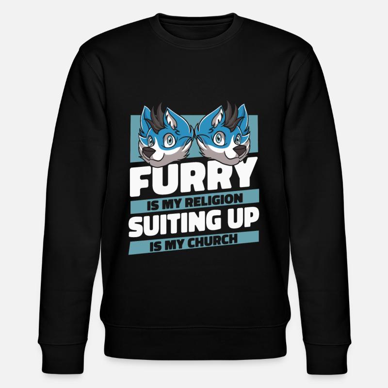 Furry Fandom Fursuits Witzig - Stanley/Stella Unisex Bio-Sweatshirt CHANGER  - Schwarz