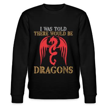 Drache Drachen Design Fabelwesen Phantasie - Stanley/Stella Unisex Bio-Sweatshirt CHANGER  - Schwarz - Vorne - Nik (191cm) & Marisol (170cm)