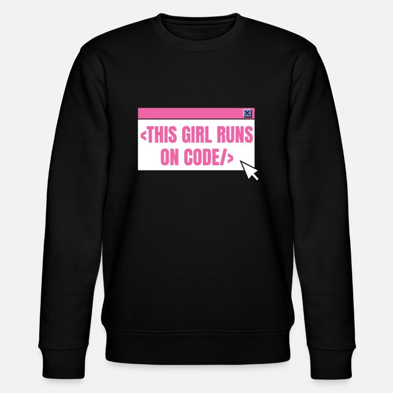 Developer Coder Programmer Girl - Stanley/Stella CHANGER Unisex Organic Sweatshirt - black