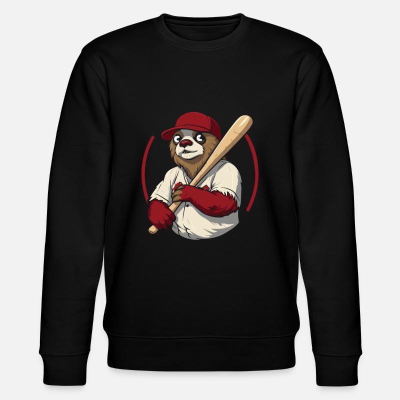 Faultier Niedlich Faultier Baseball - Stanley/Stella Unisex Bio-Sweatshirt CHANGER  - Schwarz