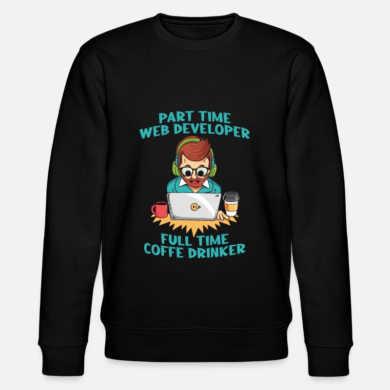 Web Developer Web Developer Coffee - Stanley/Stella CHANGER Unisex Organic Sweatshirt - black