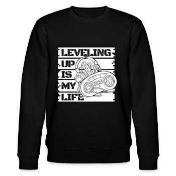 Gamer Gaming - Stanley/Stella Unisex Bio-Sweatshirt CHANGER  - Schwarz - Vorne - Nik (191cm) & Marisol (170cm)