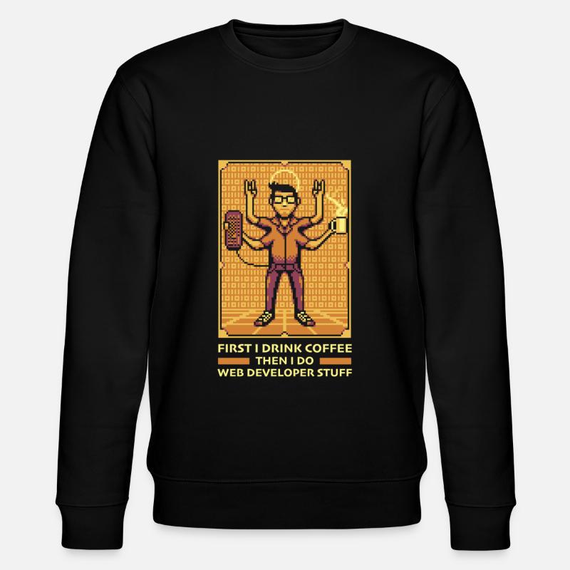 Web Entwickler Webdeveloper Kaffee - Stanley/Stella Unisex Bio-Sweatshirt CHANGER  - Schwarz