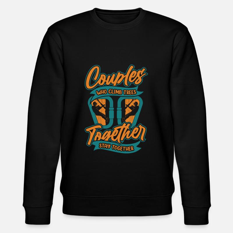 Baumpfleger Baumkletterer Arborist Paar - Stanley/Stella Unisex Bio-Sweatshirt CHANGER  - Schwarz