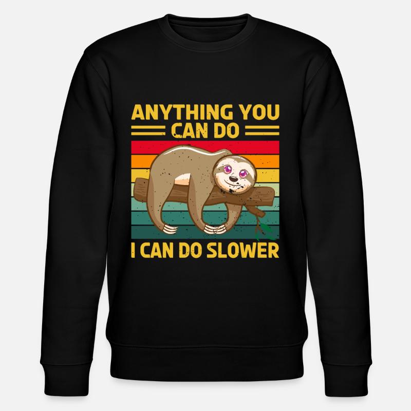 Faultier Schlaf Spruch - Stanley/Stella Unisex Bio-Sweatshirt CHANGER  - Schwarz