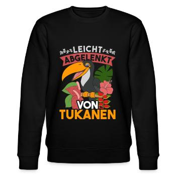 Exotisches Tier Vogel Geschenk Lustiges Tukan - Stanley/Stella Unisex Bio-Sweatshirt CHANGER  - Schwarz - Vorne - Nik (191cm) & Marisol (170cm)