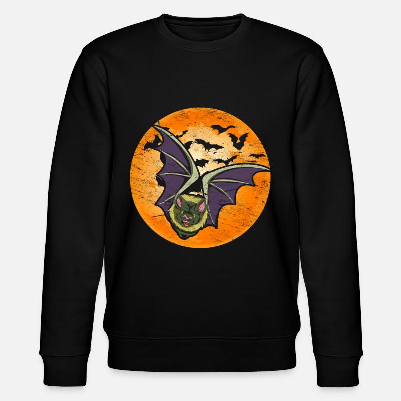 Fledermäuse Vollmond Tier Geschenk Fledermaus - Stanley/Stella Unisex Bio-Sweatshirt CHANGER - Schwarz