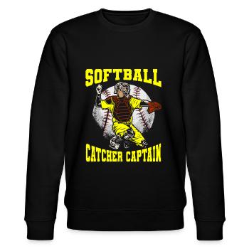 Softball - Stanley/Stella Unisex Bio-Sweatshirt CHANGER  - Schwarz - Vorne - Nik (191cm) & Marisol (170cm)