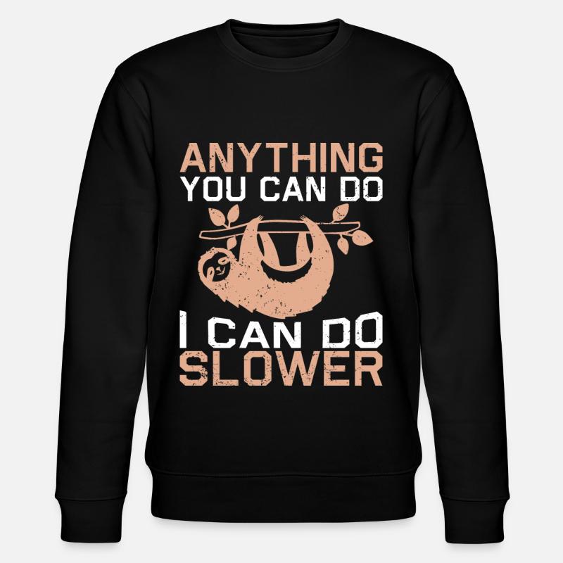 Faultier Schlaf Spruch - Stanley/Stella Unisex Bio-Sweatshirt CHANGER  - Schwarz