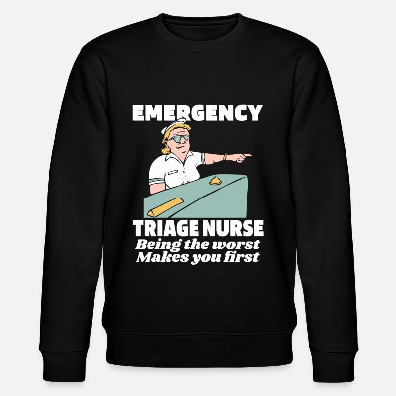 Krankenschwester Lustig Notfallkrankenschwester - Stanley/Stella Unisex Bio-Sweatshirt CHANGER  - Schwarz