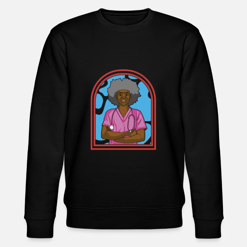 Krankenschwester Afro Notfall Krankenschwester - Stanley/Stella Unisex Bio-Sweatshirt CHANGER  - Schwarz
