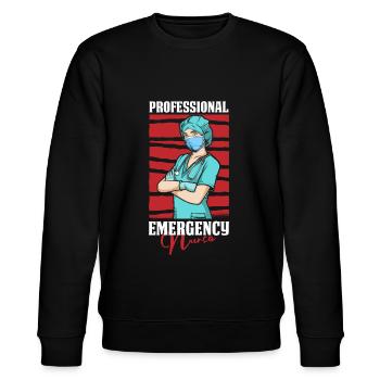 Nurse Professional - Stanley/Stella CHANGER Unisex Organic Sweatshirt - black - Front - Nik (191cm) & Marisol (170cm)