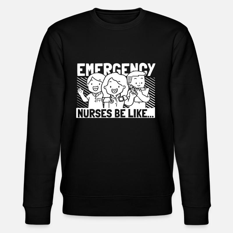 Krankenschwester Lustig Notfall Krankenschwester - Stanley/Stella Unisex Bio-Sweatshirt CHANGER  - Schwarz