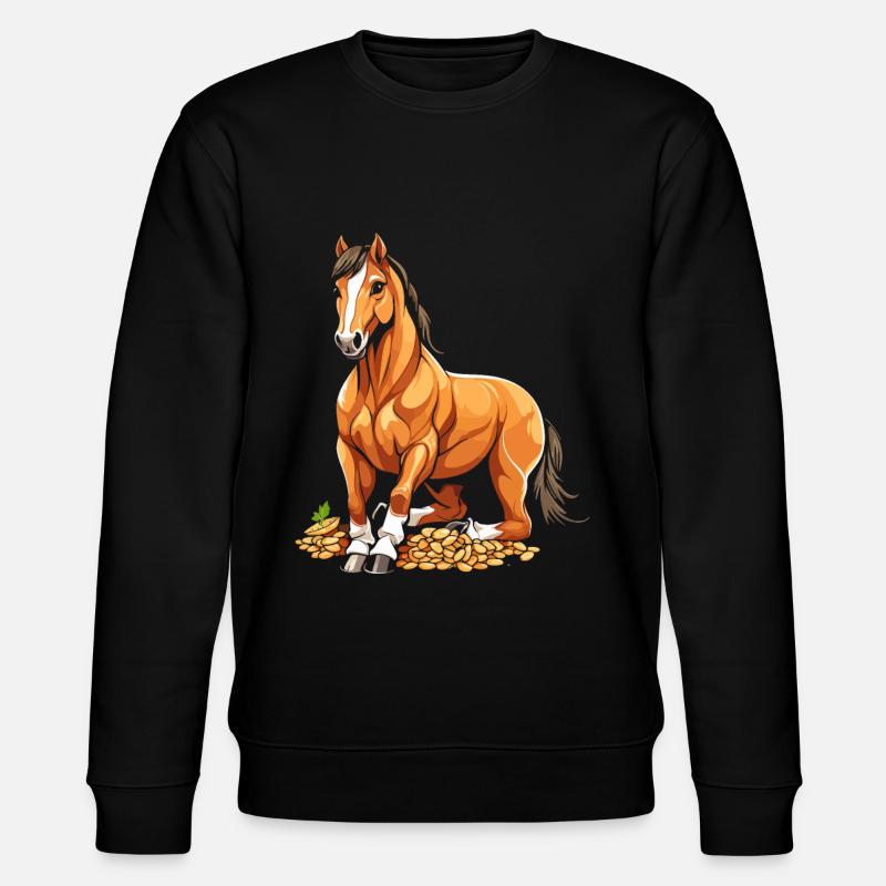 Pferd Reitsport - Stanley/Stella Unisex Bio-Sweatshirt CHANGER  - Schwarz