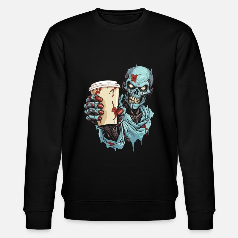 Café Café Halloween Zombie - Sweat bio CHANGER Stanley/Stella Unisexe - noir