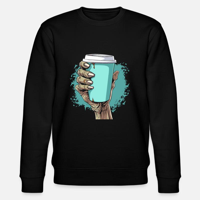 Café Café Halloween Zombie Main - Sweat bio CHANGER Stanley/Stella Unisexe - noir