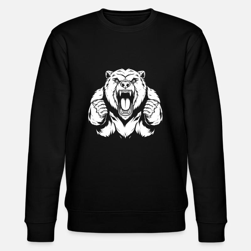 Bear Brown Bear Face - Stanley/Stella CHANGER Unisex Organic Sweatshirt - black