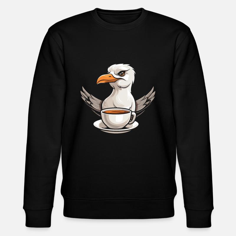 Möwe Kaffee - Stanley/Stella Unisex Bio-Sweatshirt CHANGER  - Schwarz