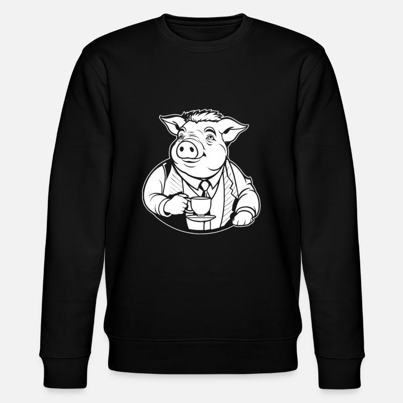 Pig Pig Farmer Coffee - Stanley/Stella CHANGER Unisex Organic Sweatshirt - black