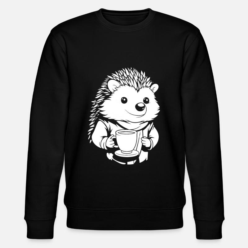 Hedgehog Coffee - Stanley/Stella CHANGER Unisex Organic Sweatshirt - black