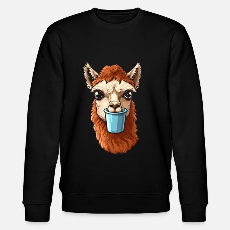 Alpaka Kaffee - Stanley/Stella Unisex Bio-Sweatshirt CHANGER  - Schwarz