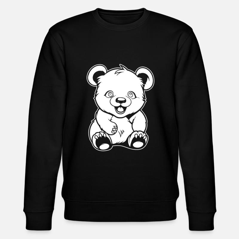 Big Panda Panda Ours Souriant - Sweat bio CHANGER Stanley/Stella Unisexe - noir