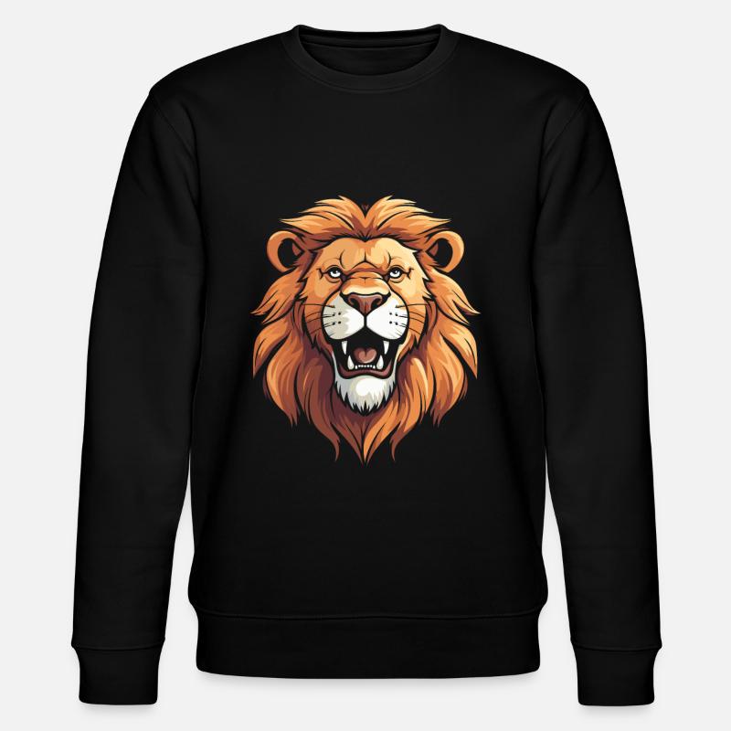 Löwe Lächelnd - Stanley/Stella Unisex Bio-Sweatshirt CHANGER  - Schwarz