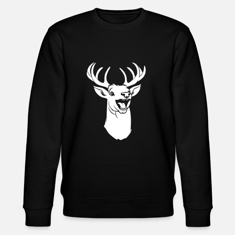 Deer Smiling - Stanley/Stella CHANGER Unisex Organic Sweatshirt - black
