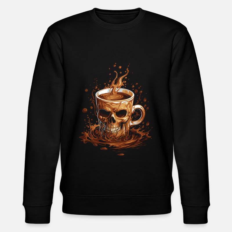 Coffee Cafe Skull - Stanley/Stella CHANGER Unisex Organic Sweatshirt - black