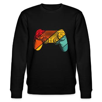 Gamer Gaming - Stanley/Stella Unisex Bio-Sweatshirt CHANGER  - Schwarz - Vorne - Nik (191cm) & Marisol (170cm)