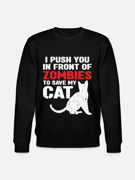 Shirking zombies to save my cat - Stanley/Stella CHANGER Unisex Organic Sweatshirt - black