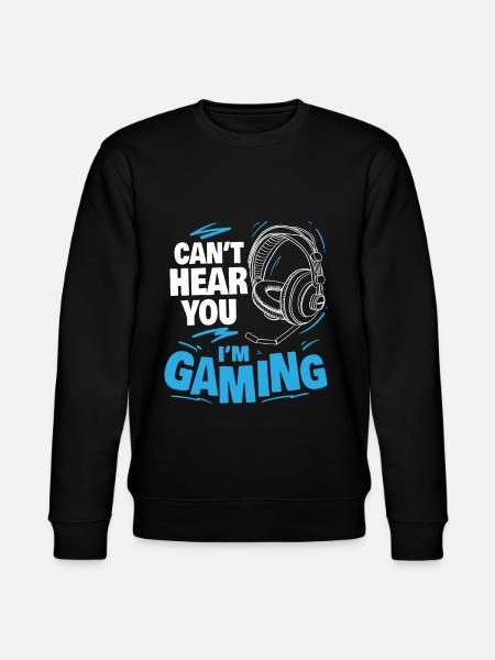 Kan ikke høre dig Jeg gaming hovedtelefon Gamer Gave - Stanley/Stella økologisk unisex-sweatshirt CHANGER  - sort